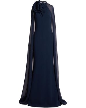Elie Saab Silk Blend Long Dress - Blue