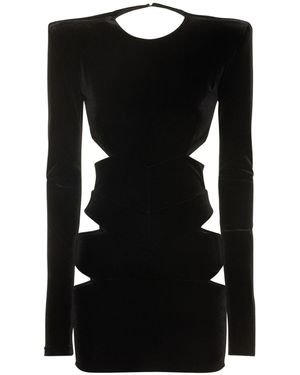 Alexandre Vauthier カットアウトベルベットミニドレス - ブラック