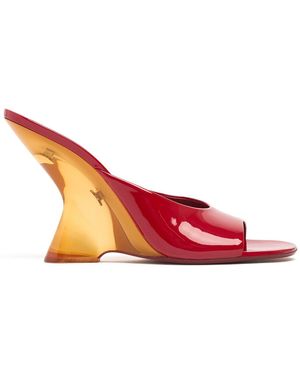 Dries Van Noten Damen 105Mm Hohe Plateauschuhe Aus Lackleder & Plexiglas - Rot