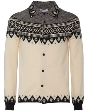 McQueen Herren Cardigan Aus Wolle - Schwarz