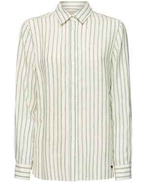 Weekend by Maxmara Damen Gestreiftes Leinen-Hemd „Heidi“ - Weiß