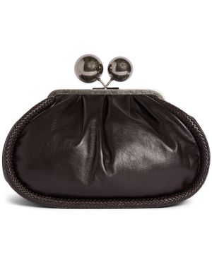 Weekend by Maxmara Sala Leather Clutch - Black