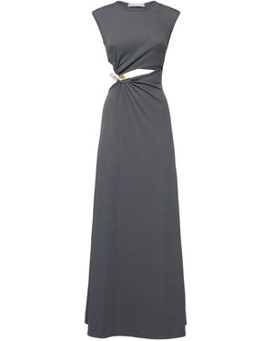 Christopher Esber Concave Stone Compact Rib Long Dress - Blue