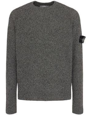 Stone Island Herren Reflektierender Strickpullover - Grau