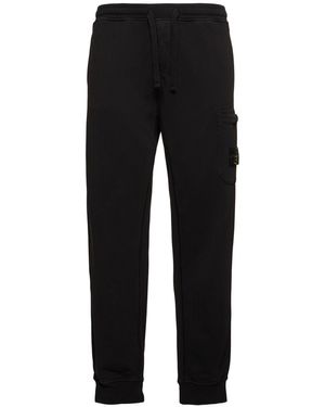 Stone Island Cotton Logo Patch Joggers - Black