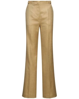 Gabriela Hearst Vesta Tailored Wool Blend Flared Trousers - Natural