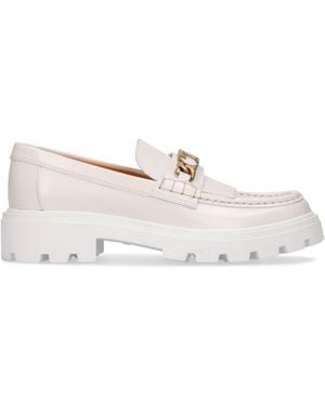 Tod's 30mm Hohe Loafer Aus Leder "chunky" - Natur