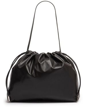 The Row Angy Light Napa Leather Hobo Bag - Black