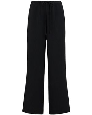 TOTEME Woven Stripe Drawstring Trousers - Black