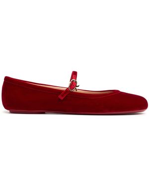 Gianvito Rossi Carla ベルベットバレリーナシューズ - レッド