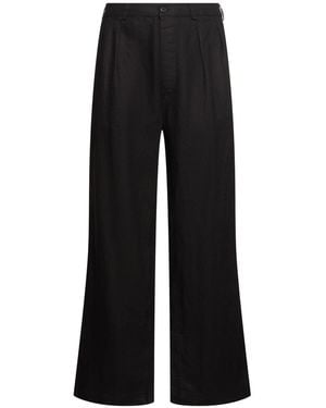 sunflower Hose Aus Leinen Mit Plissees - Schwarz