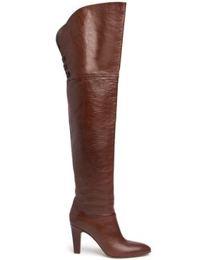 Chloé 85mm Leather Over The Knee Boots - Brown