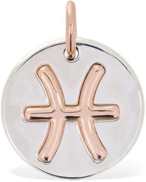 Dodo 9kt Rose Gold & Silver Pisces Charm - Pink