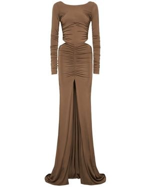 GIUSEPPE DI MORABITO Langes Kleid Aus Stretch-jersey - Braun