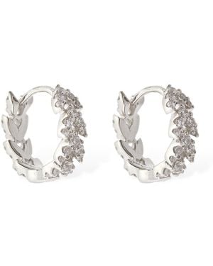 Apm Monaco Festival Small Crystal Hoop Earrings - White