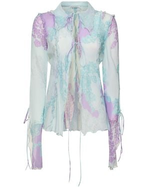 Acne Studios コットン&シルクシャツ - ブルー