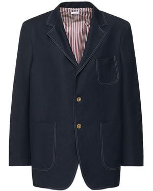 Thom Browne コットン&リネンブレザー - ブルー