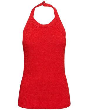 Proenza Schouler Leona ビスコースブレンドニットトップ - レッド
