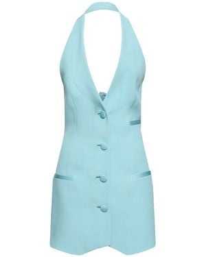 Versace Dua Lipa Halter Neck Satin Mini Dress - Blue