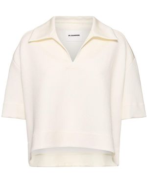 Jil Sander クロップドポロトップ - ホワイト