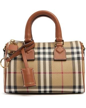 Burberry Mini Tasche Mit Logo Und Karos "bowling" - Braun