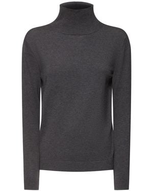 Weekend by Maxmara Kiku Silk Blend Turtleneck Jumper - Black