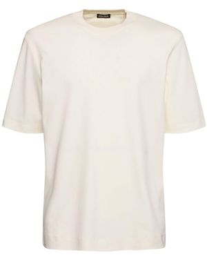ZEGNA Uomo Cotton & Silk T-Shirt - White