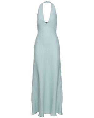 Reformation Langes Kleid Aus Leinen "delilah" - Blau