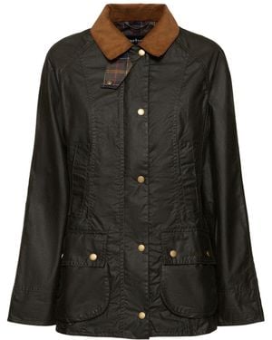 Barbour Jacke Aus Gewachster Baumwolle "beadnell" - Grün