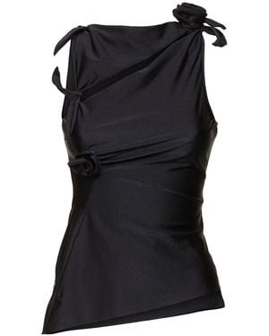 Coperni アシンメトリーストレッチ ジャージートップ - ブラック