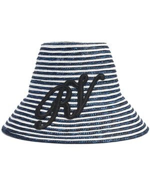 Roger Vivier Strohhut Mit Monogramm - Blau