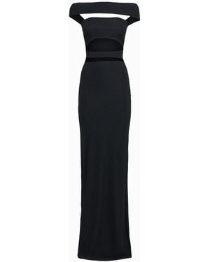 Lama Jouni Damen Bandage Viscose Jersey Long Dress - Blau