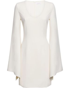 Michael Kors Kleid Aus Wollkrepp Mit Glockenärmeln - Weiß