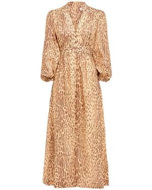 Zimmermann Cascadian Linen Midi Dress - Natural