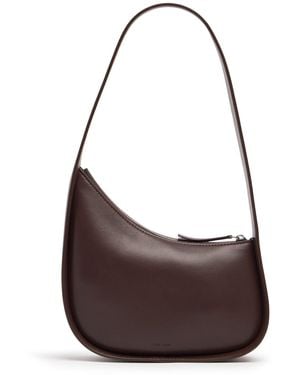 The Row Half Moon Leather Shoulder Bag - Brown