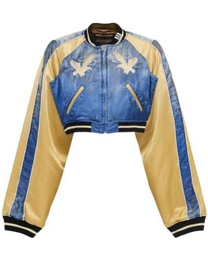 Maison Mihara Yasuhiro Souvenir Wool Crop Jacket - Blue