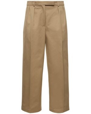 Thom Browne Cotton Tweed Straight Trousers - Natural