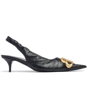 Balenciaga Monaco レザースリングバッグ パンプス 50mm - ブラック