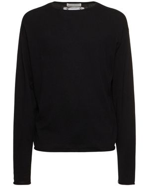 Extreme Cashmere N347 Aries コットン&カシミア長袖tシャツ - ブラック