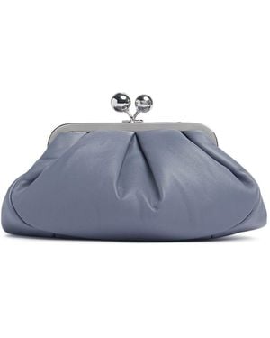 Weekend by Maxmara Damen Prati Leather Clutch - Blau
