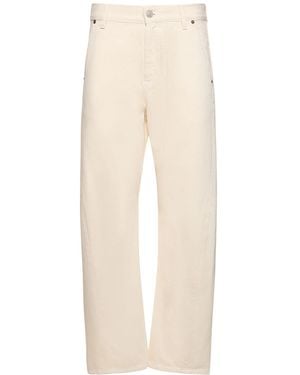 Victoria Beckham Niedrige Jeans Aus Bedrucktem Baumwolldenim - Natur