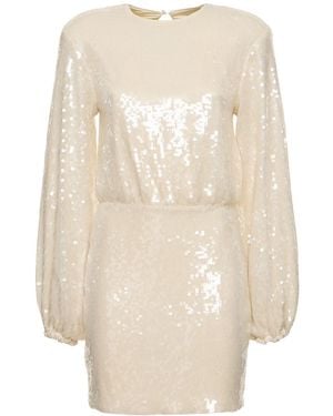 ROTATE BIRGER CHRISTENSEN Langarm-minikleid Aus Krepp - Natur