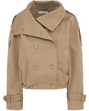 Acne Studios Organic Cotton Twill Trench Coat - Natural