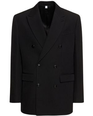 Burberry Zweireihiger Blazer Aus Wolle "newman" - Schwarz