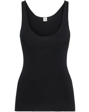 TOTEME Knit Organic Cotton Tank Top - Black