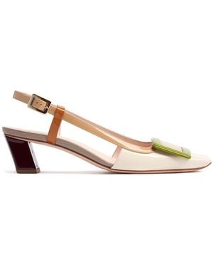 Roger Vivier Damen 45Mm Hohe Pumps Aus Lackleder - Natur