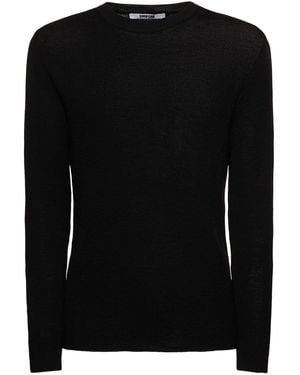 Grifoni Crewneck Wool Top - Black