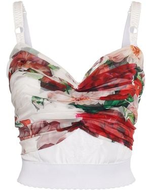 Dolce & Gabbana フラワープリント シフォンブラトップ - レッド