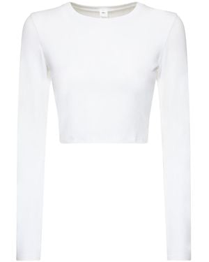 Alo Yoga Alosoft Finesse Long Sleeve T-shirt - White