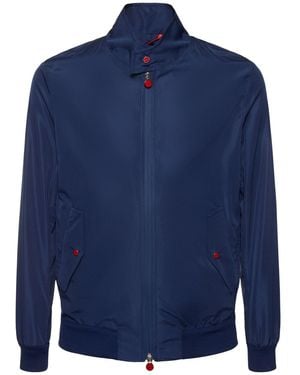 Kiton Zipped Nylon Bomber Jacket - Blue